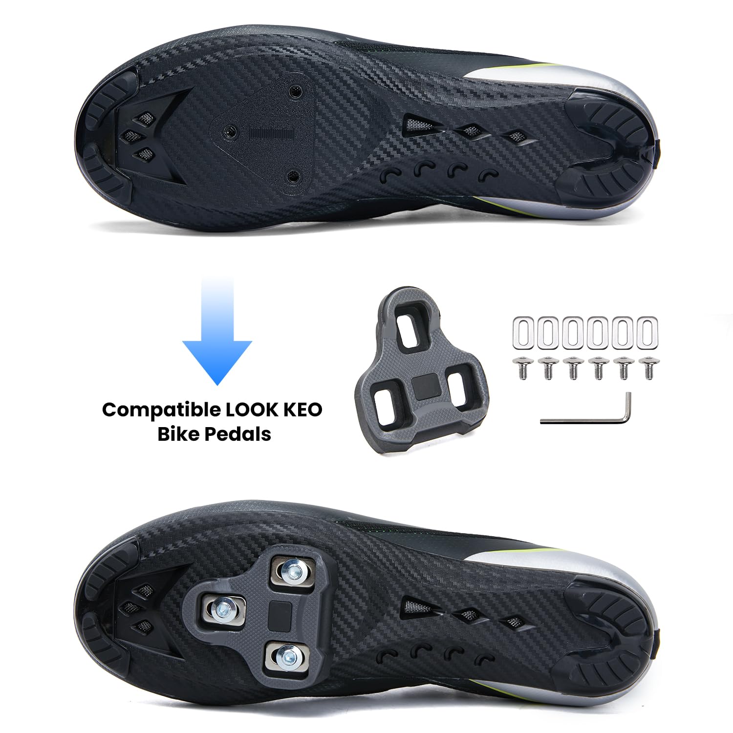 Scarp da Ciclismo Leggere Uomo Scarpe Bicicletta Strada Donna compatibili KEO Pedale Unisex Scarpe Bicicletta Ventilate Compatibile Installazione SPDSL & Peloton Bike Cleats