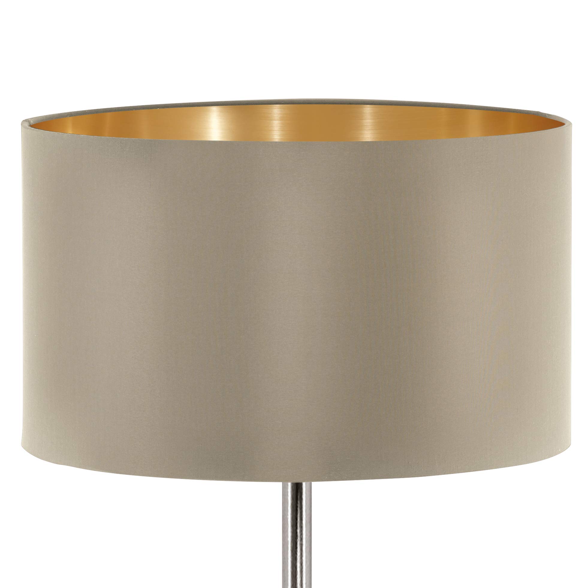 Eglo Lampada da terra Maserlo, lampada da terra a 1 fiamma in | tessuto, piantana in metallo argento con tessuto taupe e oro, portalampada E27, con interruttore a pedale