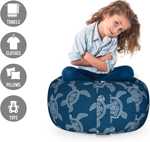 Miniatura 209 de Lunarable Silla de almacenamiento para adolescentes, coloridos patines de estilo retro, para actividades juveniles, para niñas y niños, divertido