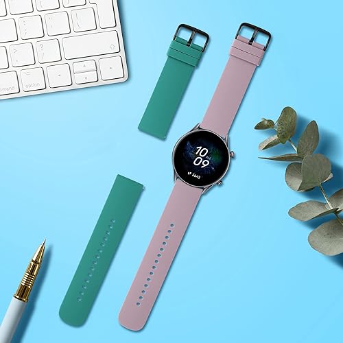 Miniatura 2 de kwmobile Correas compatibles con Huami Amazfit GTR (1.77 pulgadas)  GTR 2  GTR 2e  GTR3  GTR 3 Pro - 2 correas de silicona de repuesto - Azul