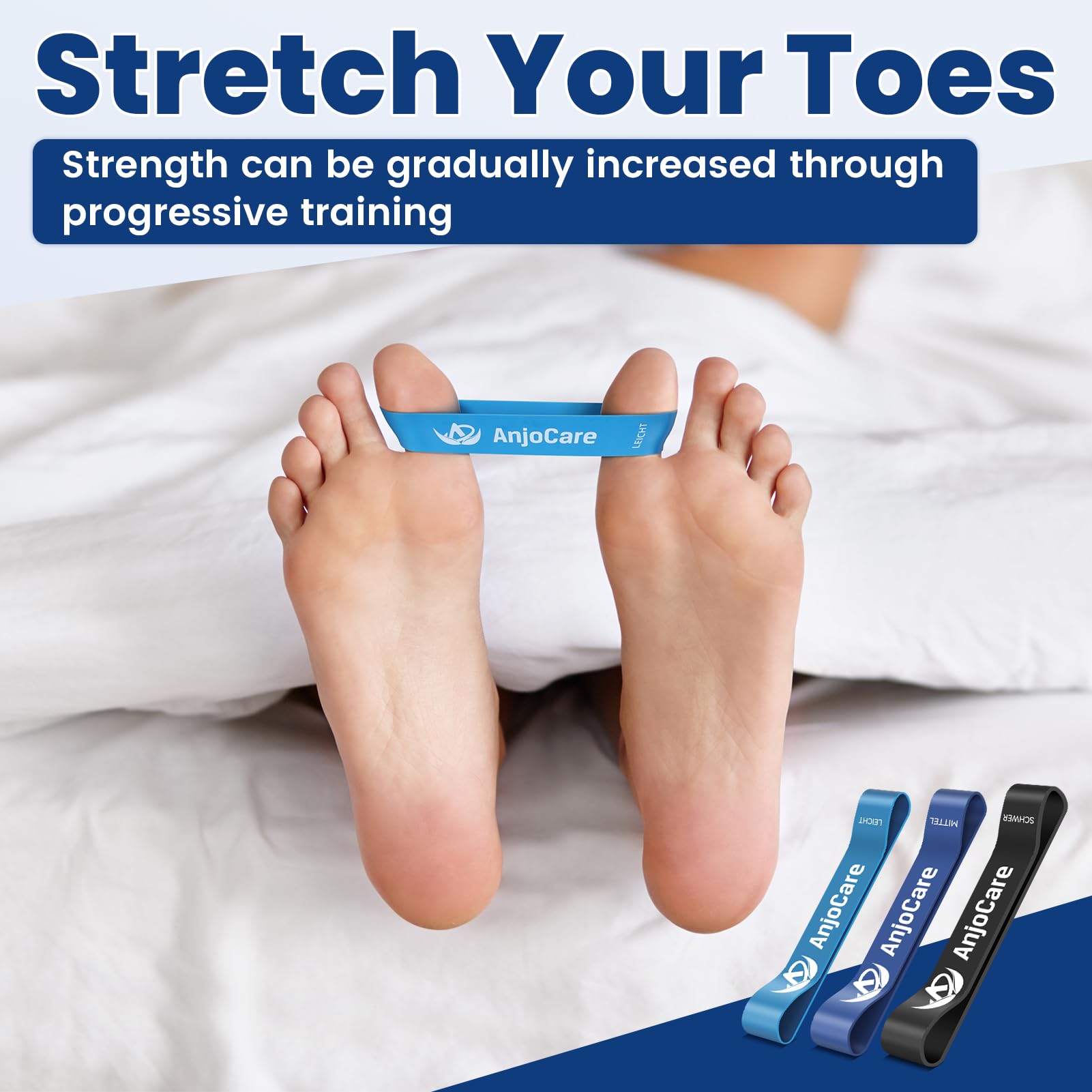 Bandas de Entrenamiento para Hallux Valgus(Pack de 3), Enderezador de Dedos para Corrección de Juanetes y Alivio del Dolor, Dedos Separados para Alineación y Entrenamiento de Flexibilidad