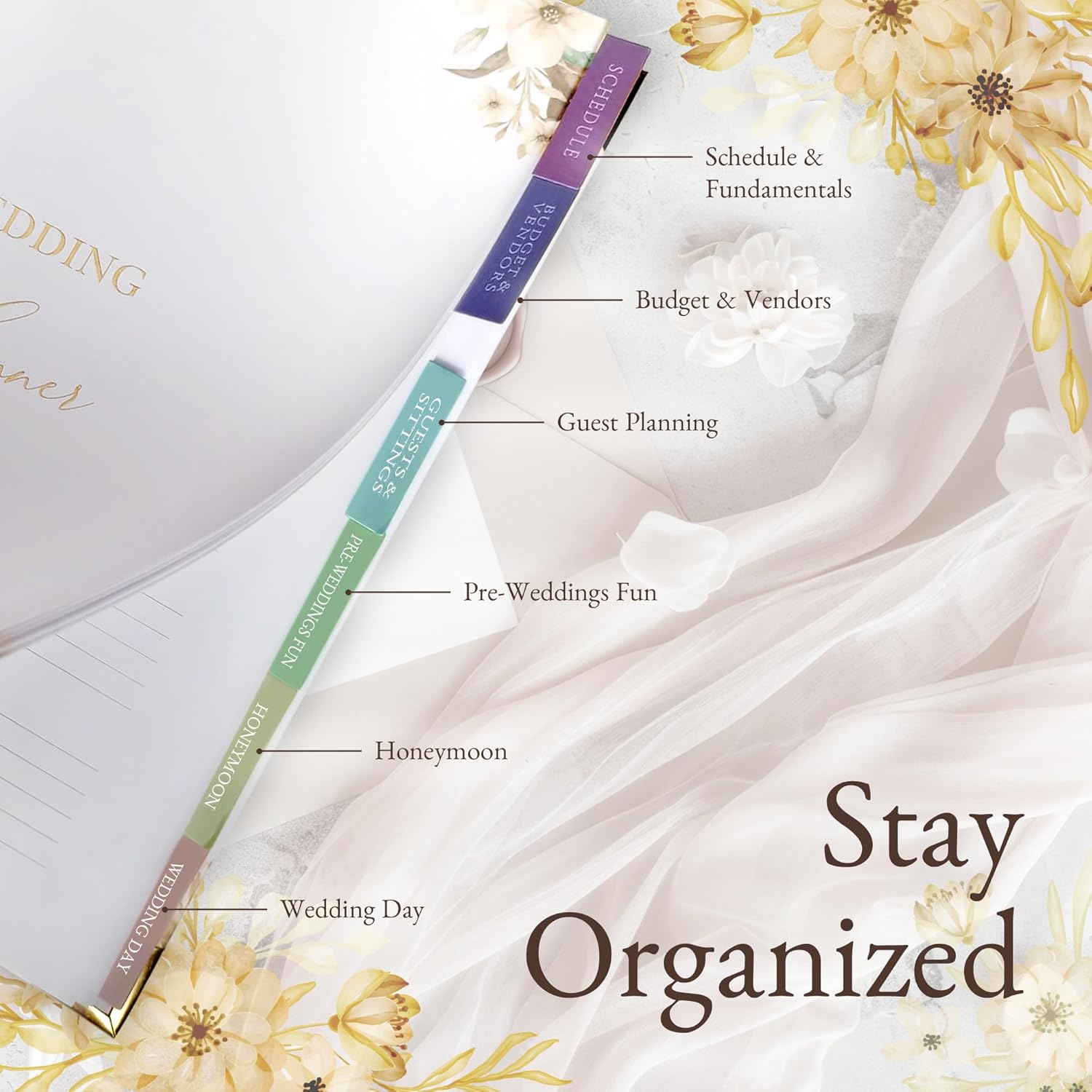 Wedding Planner with Gift Box, Pen, and Small Card, Perfect Wedding Planner Book and Organizer, Wedding Planning Book and Organizer for Future Brides and Grooms, Wedding Binder, 9X11 inches