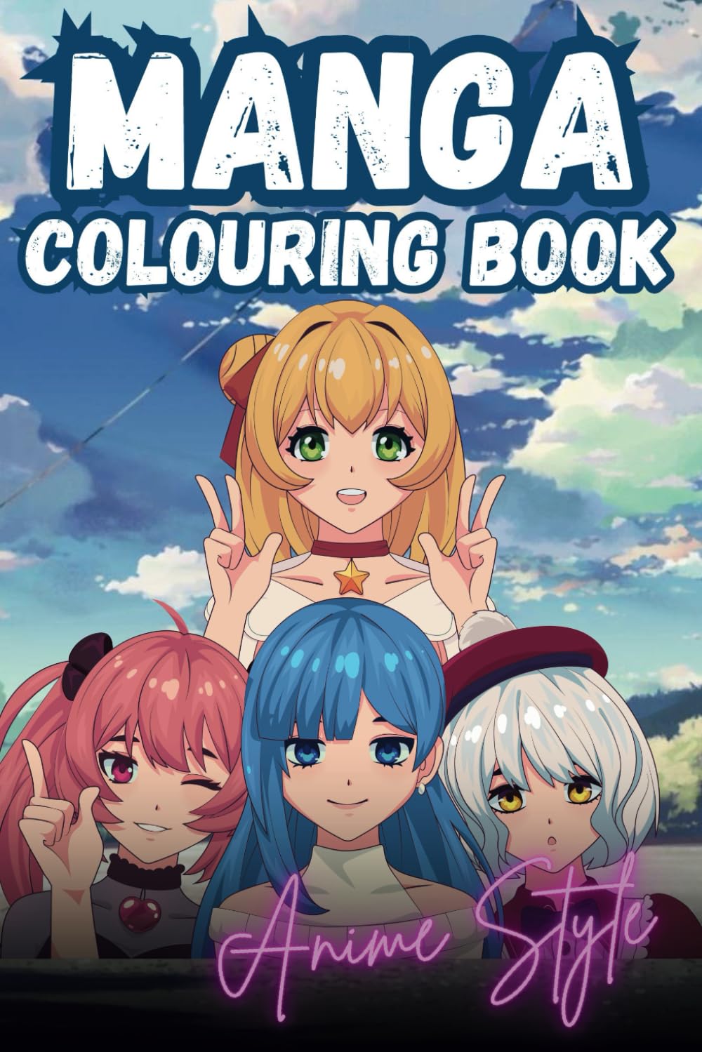 Manga Colouring Book – 50 Fun & Cute Anime & Chibi Characters for Kids & Adults