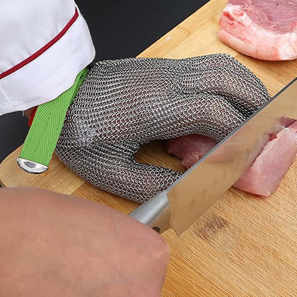 NAKEAH Guantes anticorte Guantes de acero resistentes a cortes, Carnicero Chef Carpintería Guantes de trabajo de seguridad resistentes a cortes, Protección de nivel 9 (Size : 1PCS-L)
