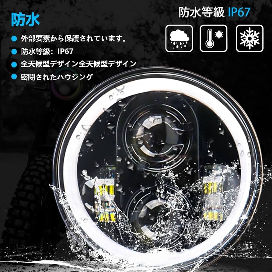 Amazon.co.jp: Largoods 5.75インチledヘッドライト バイク用