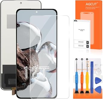 AGCUT for Xiaomi 12T /12T Pro Screen Replacement for Xiaomi 12T Pro LCD Display 22081212UG 22081212G 22071212AG LCD Digitizer Touch Screen Assembly Repair Parts