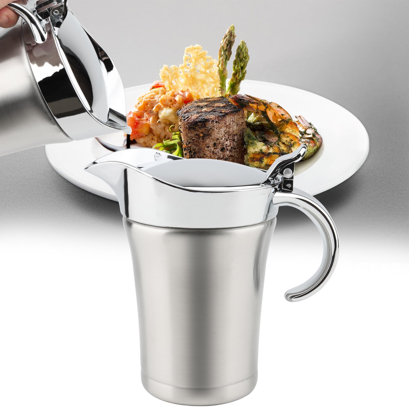 Salsiera Termica Oak & Steel - 480ml, Doppio Isolamento, Acciaio Inossidabile | Per Salse Calde E Fredde - Foto 10