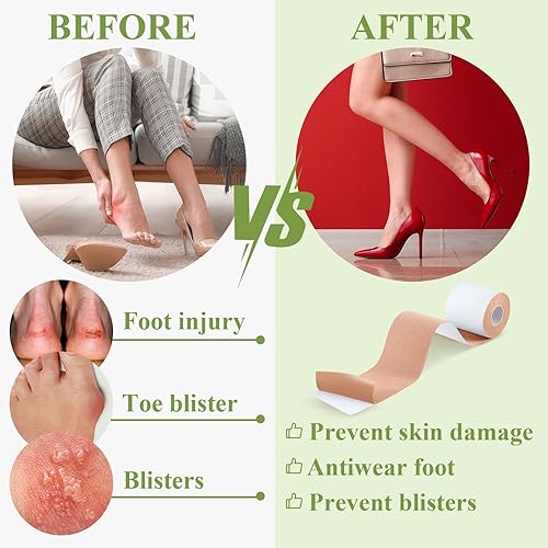 Miniatura 7 de Trelaco 3 rollos de cinta Moleskin de 2 pulgadas x 5 yardas, rollo de Moleskin almohadillas adhesivas de algodón suave, cinta de Moleskin de felpa