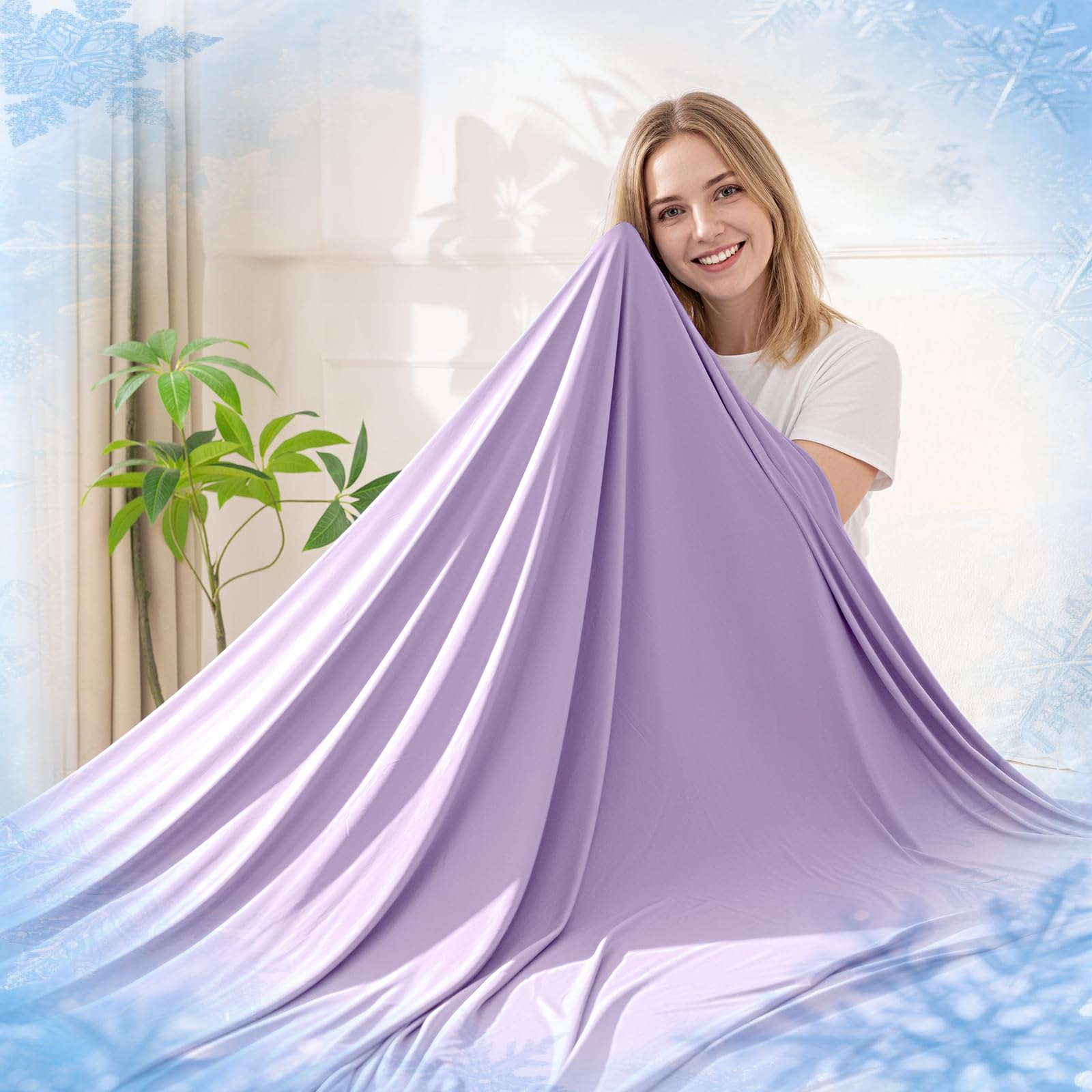 RUMBALUXY Kühlende Decke für Menschen mit Nachtschweiß, Doppelseitige Kühldecke mit Japanischen Q-Max >0,45 Arc-Chill Fasern, Leichte & Atmungsaktive Sommerdecke für Sofa, Reisen & Camping