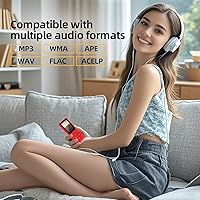 Vista 3 de El reproductor de MP3 es un reproductor de música portátil con una tarjeta micro sd de 32 GB, pantalla de 1.8 pulgadas, con altavoz, radio FM