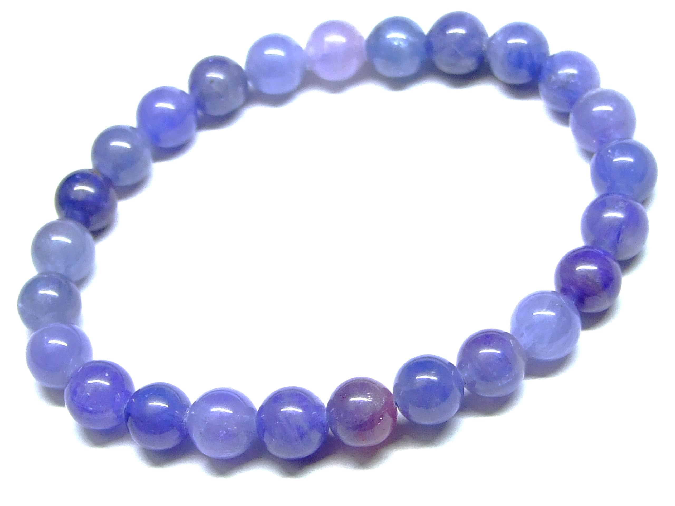 Amazon.co.jp: 65730 タンザナイト 8mm 4A ブレスレット 内径18cm 