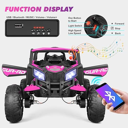 Miniatura 4 de JOYLDIAS Vehículo eléctrico todoterreno 4WD con batería de 12 V para niños, vehículo eléctrico 4 x 4 con 4 potentes motores, control remoto de 2.4