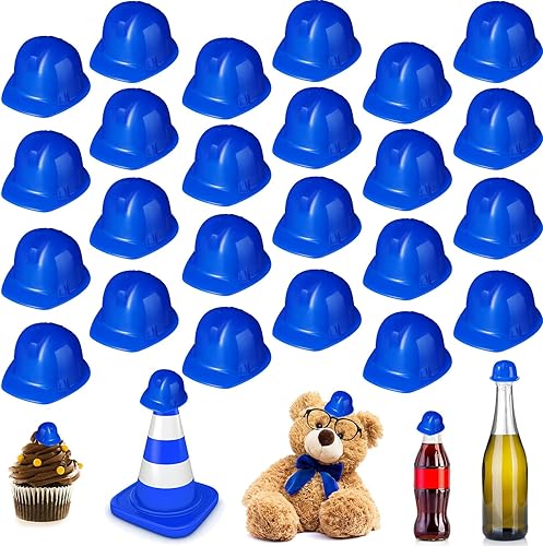 Sratte 25 piezas de sombrero de construcción en miniatura, mini juguetes de construcción, sombreros de plástico para decoración de botellas en