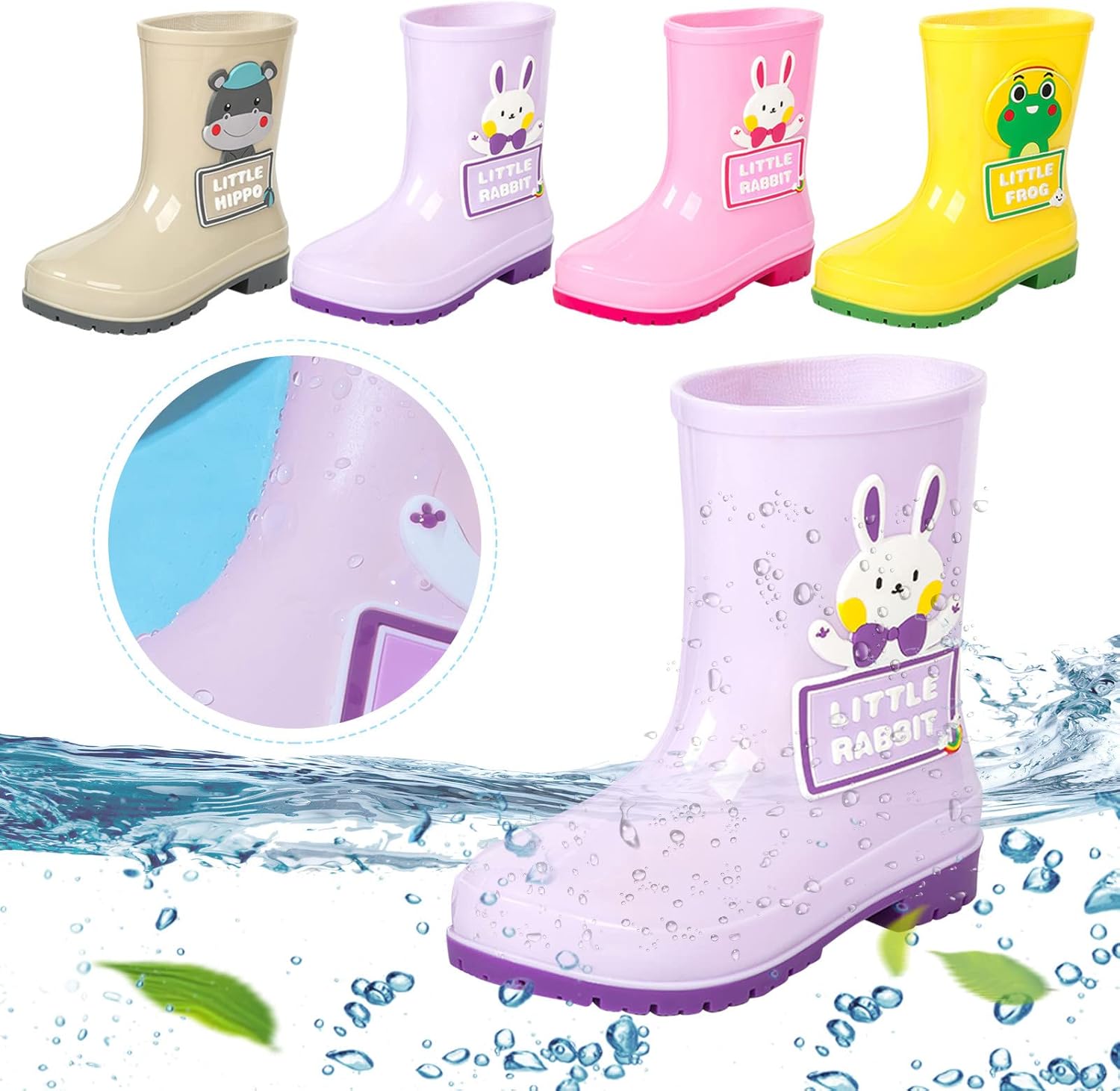 Bottes De Pluie Pour Enfants Chaussures D'eau Mignon Dessin Animé Crocodile Bébé Bottes De Pluie Garçons Et Filles Antidérapants Enfants Garçons Et Filles Modèles PVC | FR