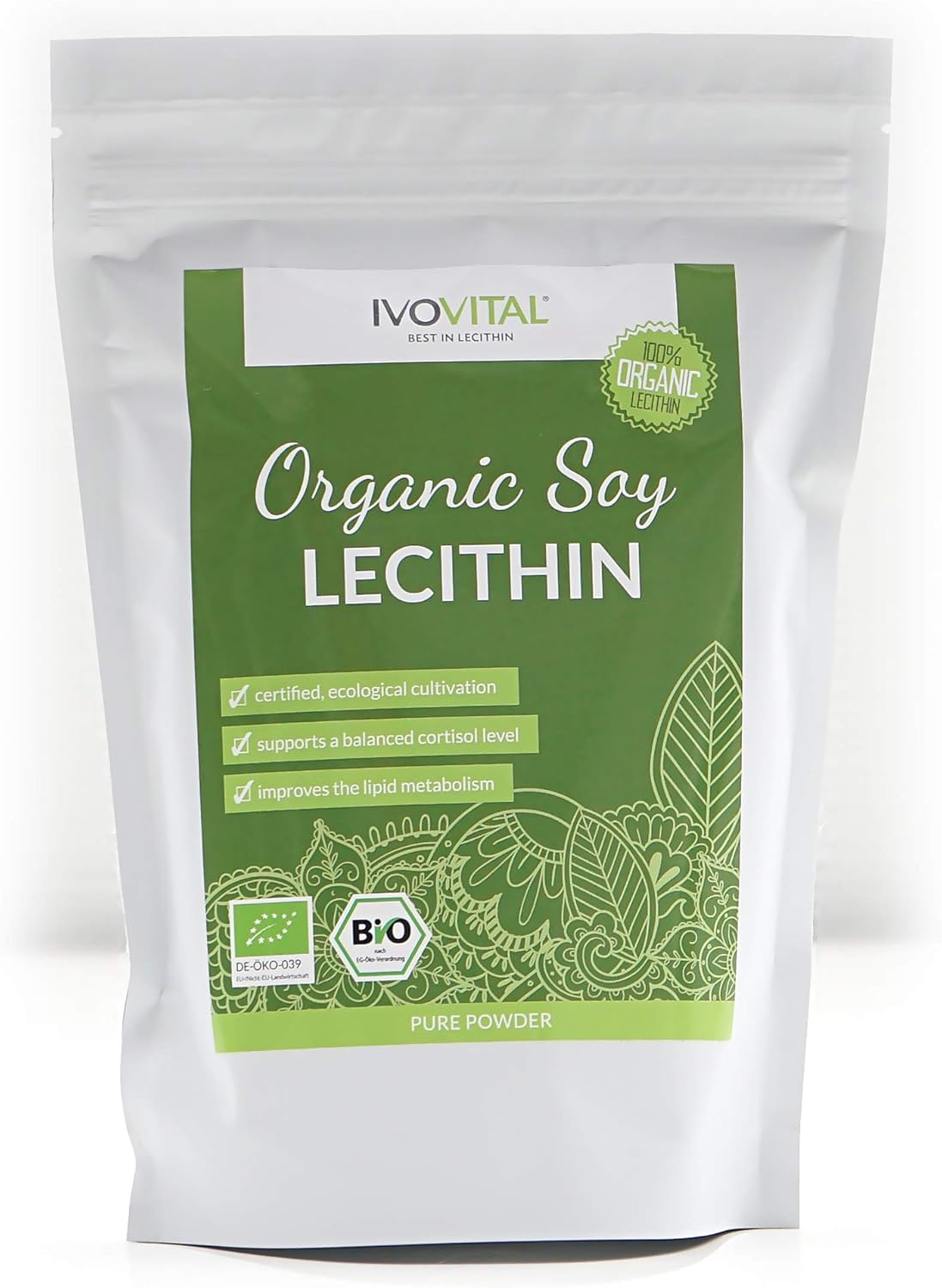 Organic Soy Lecithin powder, IVOVITAL®, nongmo and hexan free (1200g