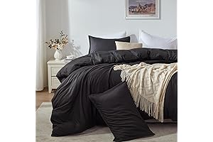 Cosybay Black Duvet Cover Queen Size, Soft Bedding Duvet Cover Set for All Seasons