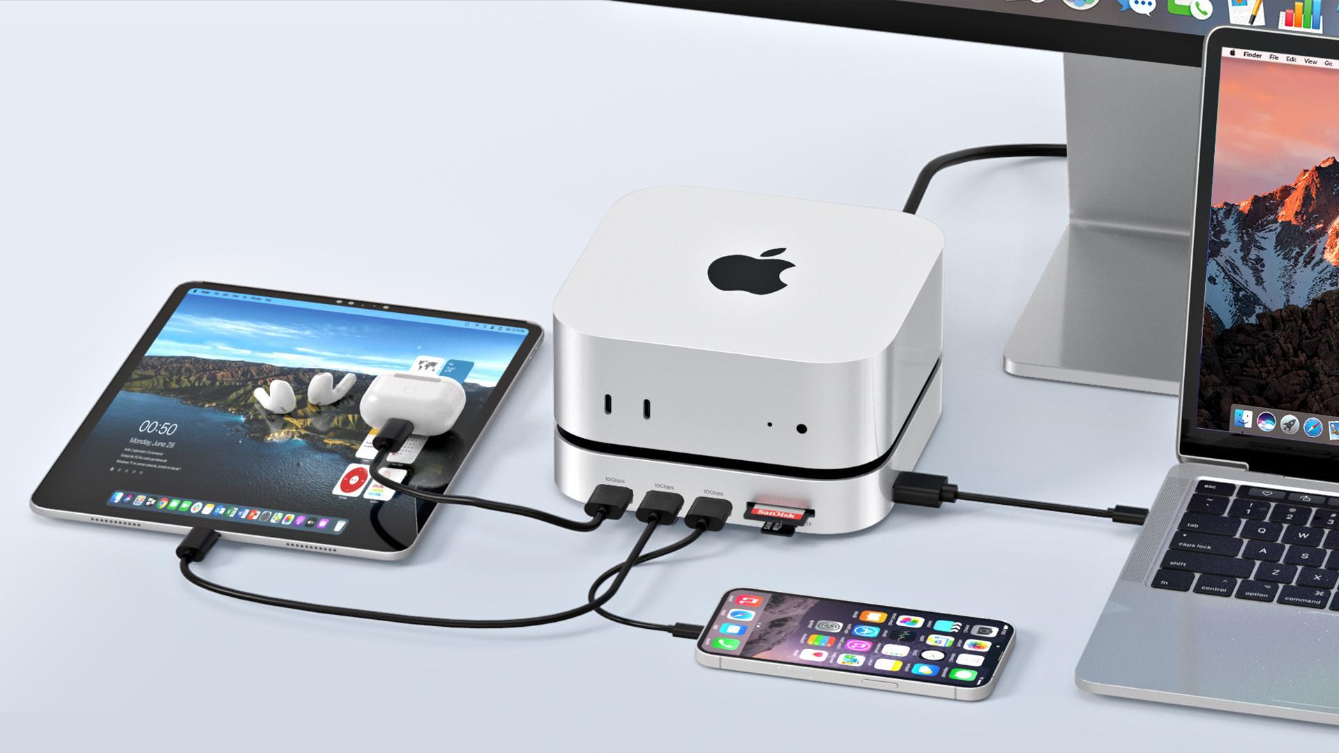 Mac mini M4 Dock, 9 +1 in 1 Mac mini M4 Hub, SSD & Host Dual Ports