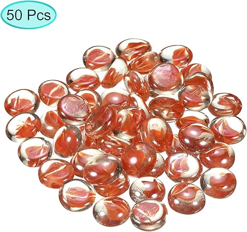 Miniatura 8 de MECCANIXITY Canicas decorativas de vidrio plano de 0.669-0.748 in, cuentas de relleno de jarrón de rocas, pétalos azules para decoración de mesa de