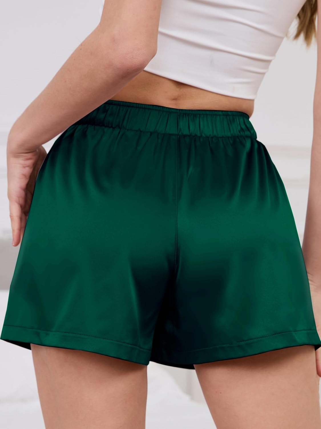 Mawor Womens Silk Summer Boxer Shorts Soft Comfy Pajama Sleep Lounge Satin Bottoms Sweat Cute Flowy Loose Pj Sleepwear - Image 3