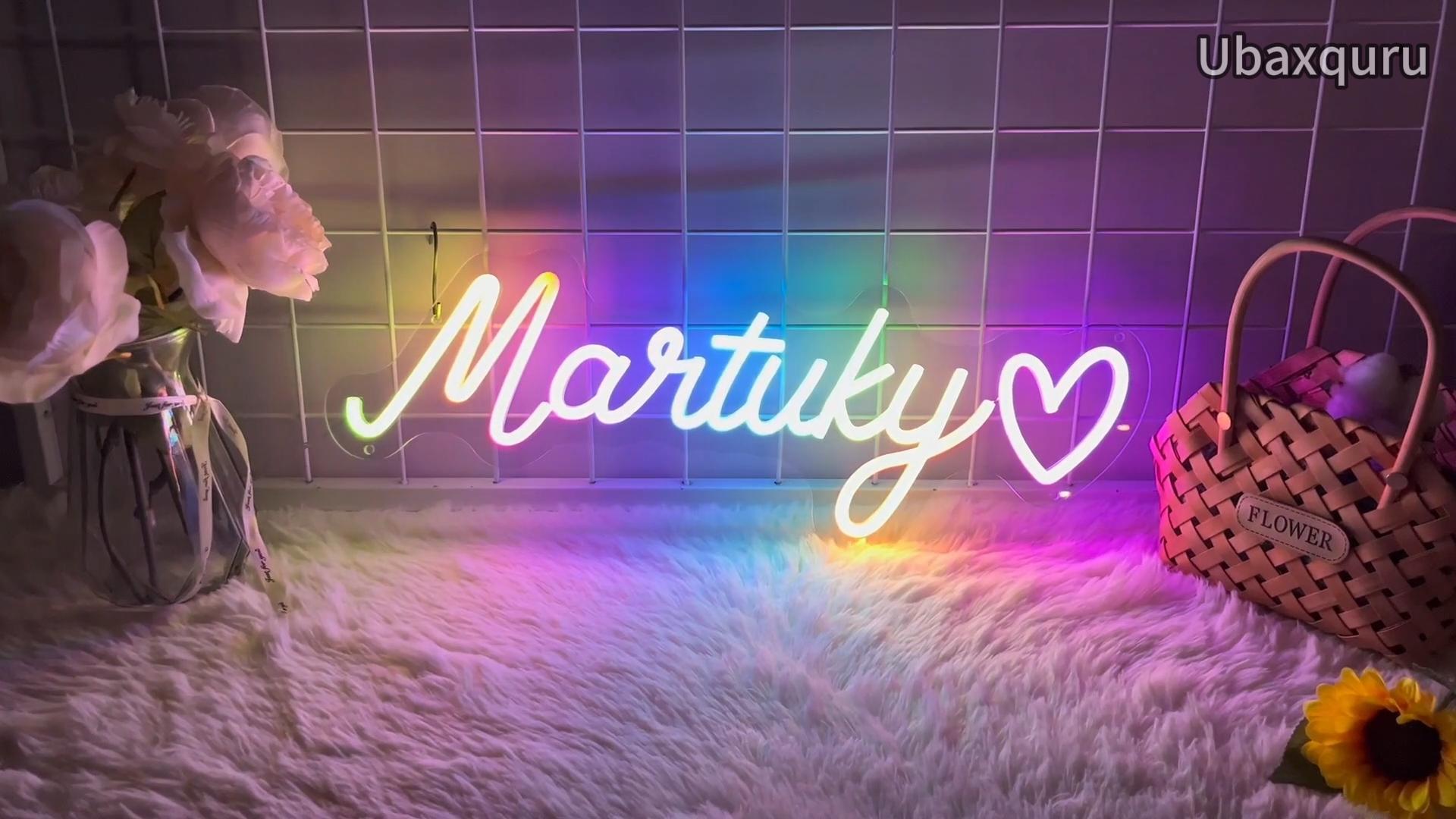 Insegna Al Neon LED Personalizzata - Nome, Testo O Logo Per Casa, Bar, Matrimoni (30 Font) - Foto 11