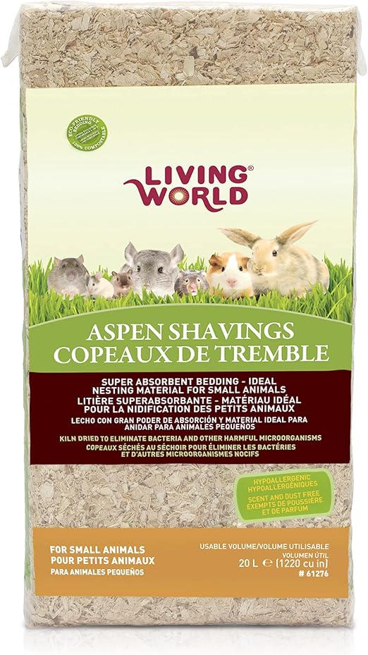 Living World Aspen Wood Shavings for Small Animals, Bedding & Nesting
