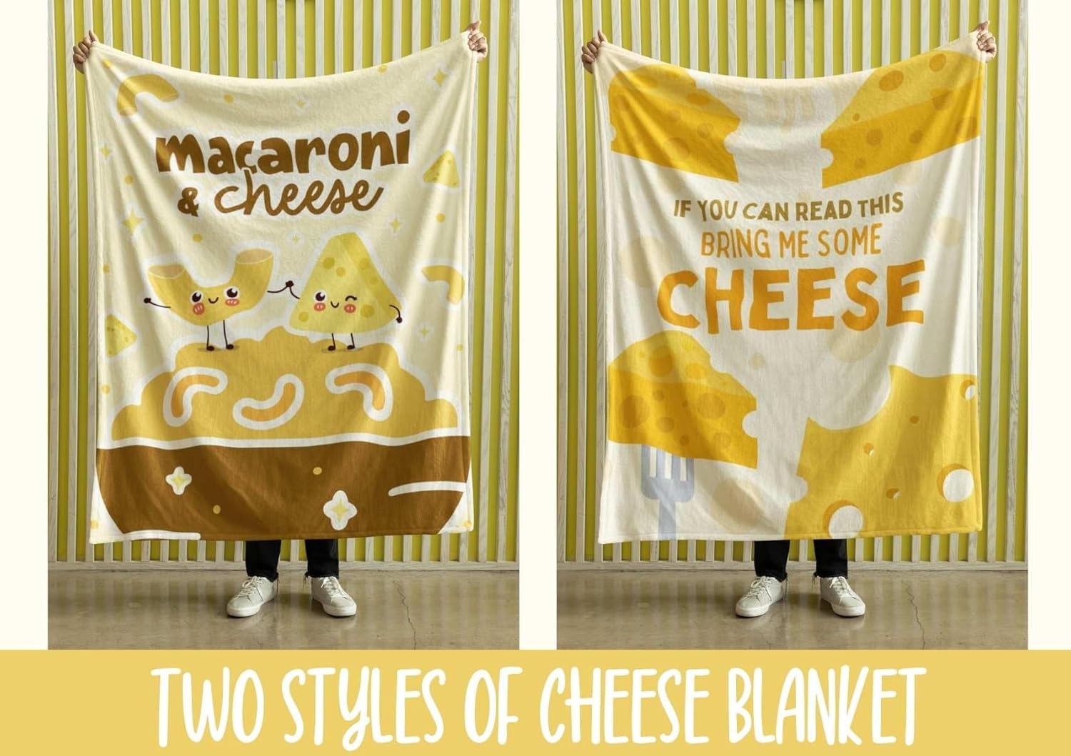 InnoBeta Mac and Cheese Gifts Blanket Throw - Funny Macaroni Blankets for Cheese Lovers, Birthday, Christmas - Hands, 50" x 65" - Image 8