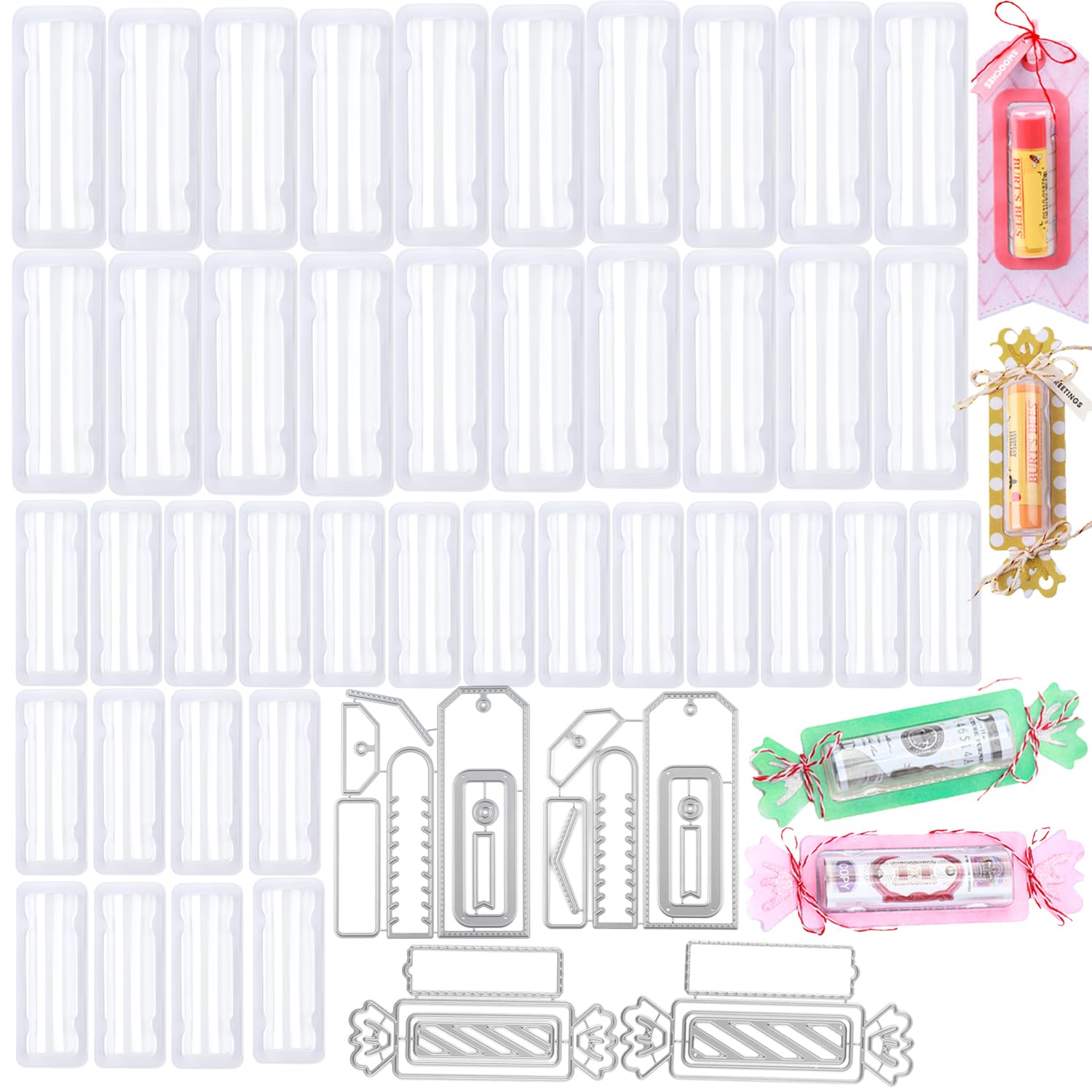 Matrices de découpe rectangulaires pour emballage cadeau d'argent et scrapbooking créatif