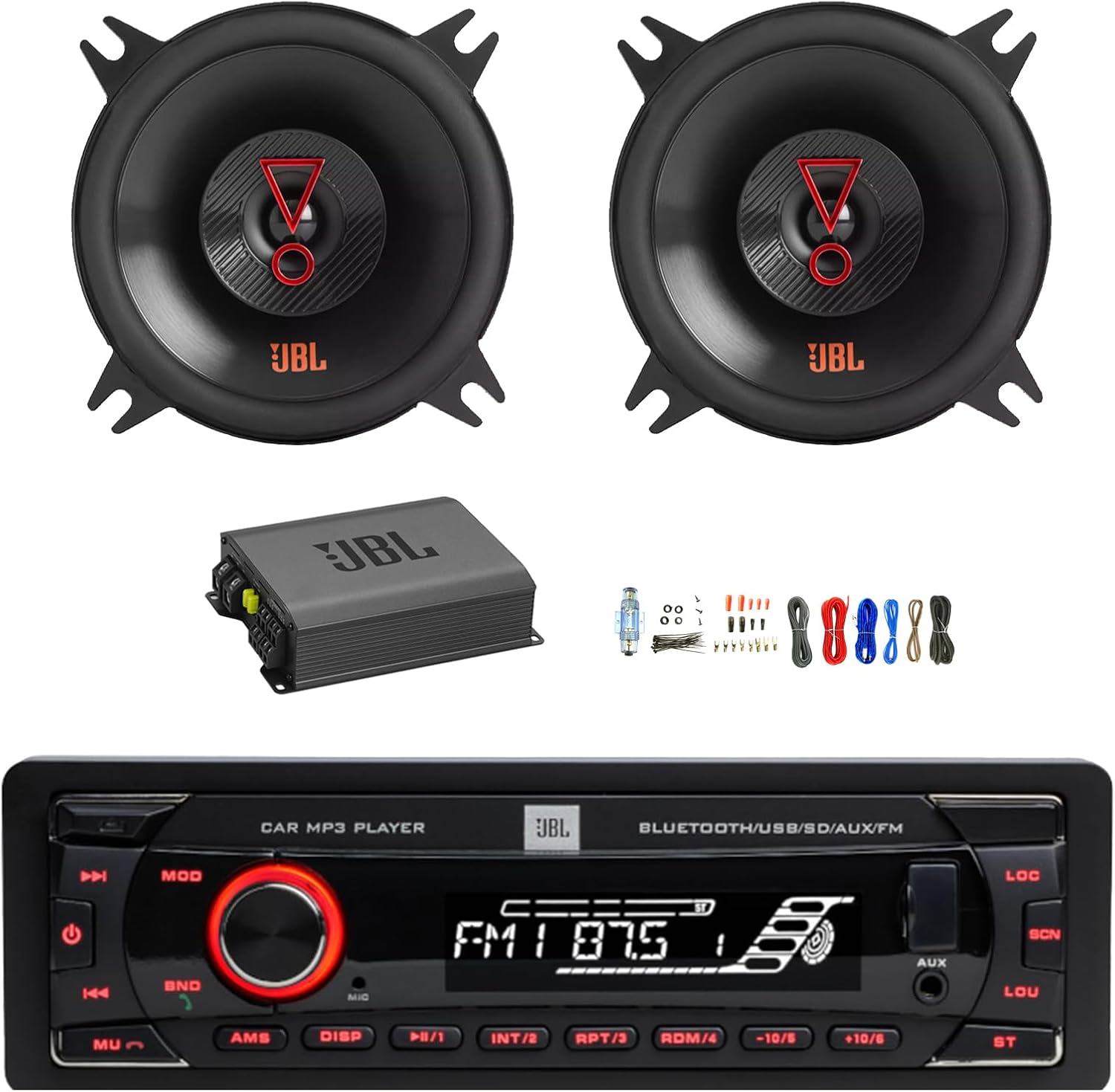 Reproductor Radio Bluetooth USB AUX 2X 4" 150W Amplificador