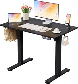 Homall Electric Standing Desk, Height Adjustable Stand up Desk with Headphone Hook and USB Port, Home Office Computer Desks with Splice Board