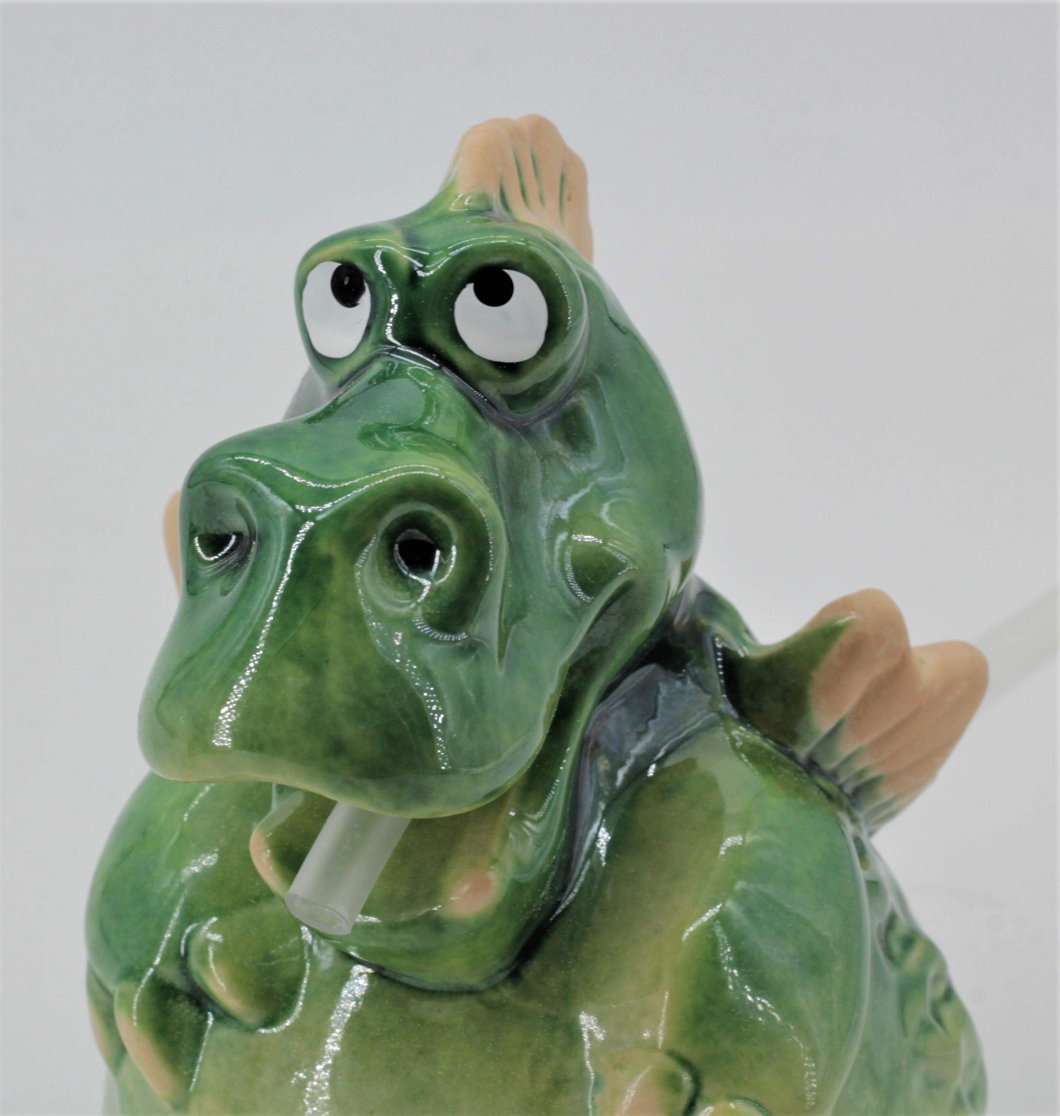 Wasserspeier Drache Keramik grün