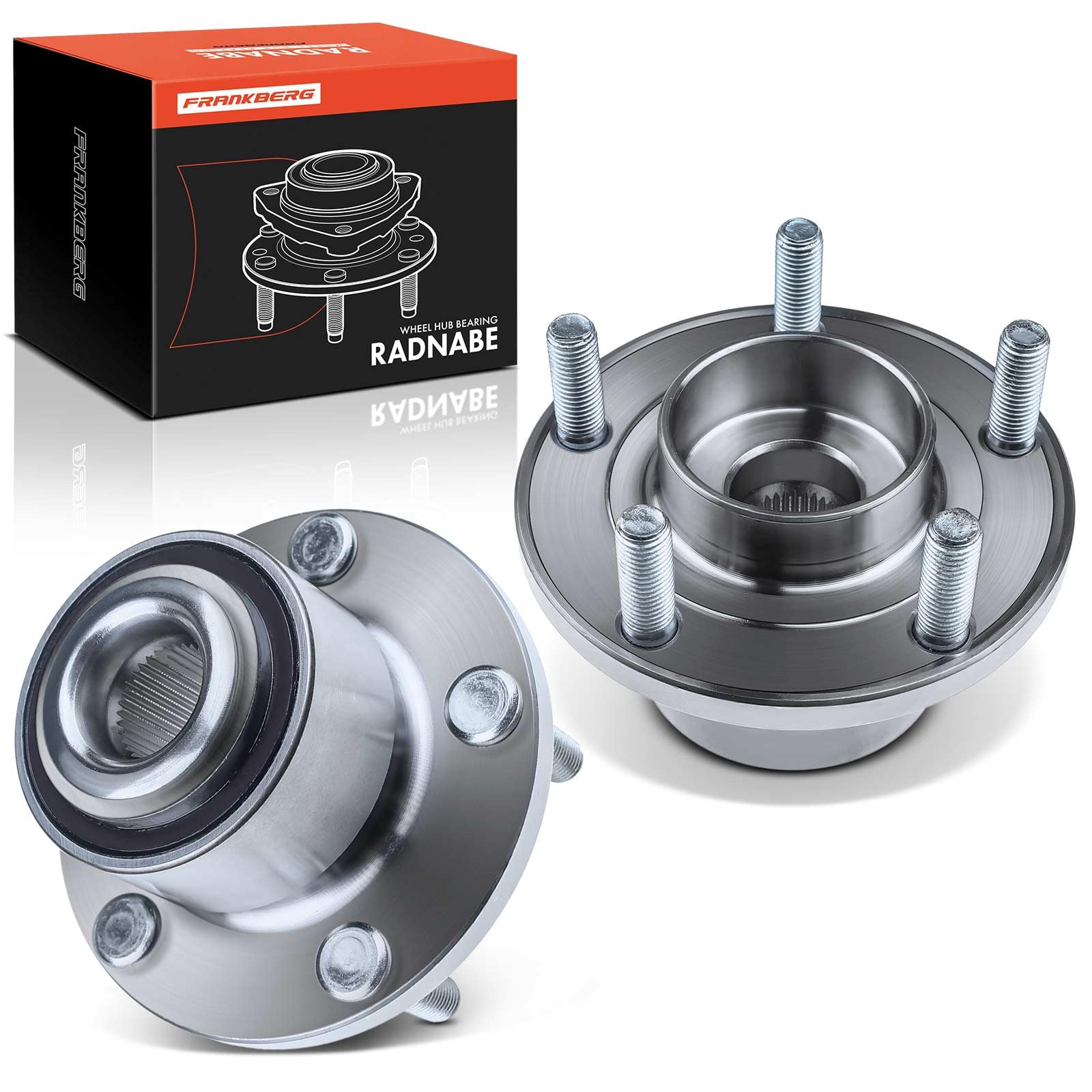 Frankberg Juego de 2 rodamientos de rueda delanteros con anillo magnético | 1471854, Al frente Con anillo magnético de Sensor de Velocidad de las Ruedas Sensor ABS rueda con brida ⌀131, 5