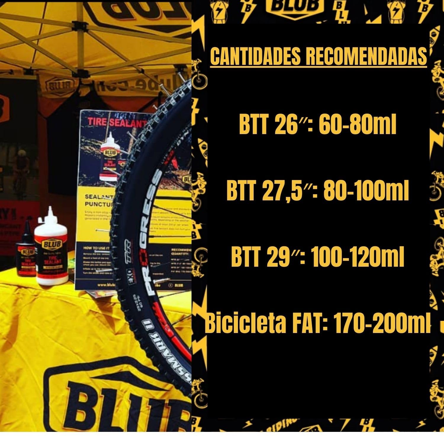 BLUB liquido tubeless MTB 500ml | Liquido Antipinchazos Bicicleta | Sellador Repara Pinchazos Bicicleta | Kit Reparacion Neumaticos, Parches Bici | Gel Antipinchazos para Jeringa Tubeless