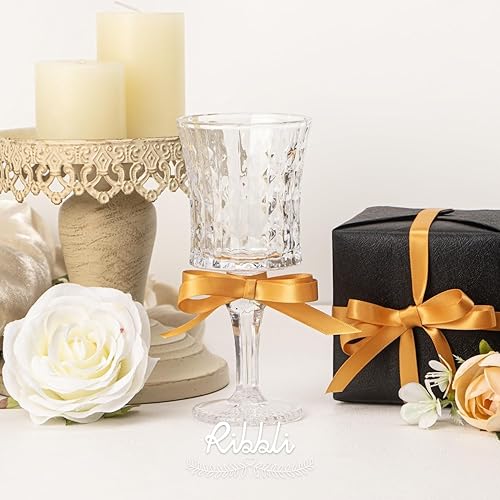 Miniatura 3 de Ribbli Cinta de satén de doble cara dorada de 38 pulgadas x 50 yardas, cinta dorada para envolver regalos, manualidades, decoración de boda, lazos,