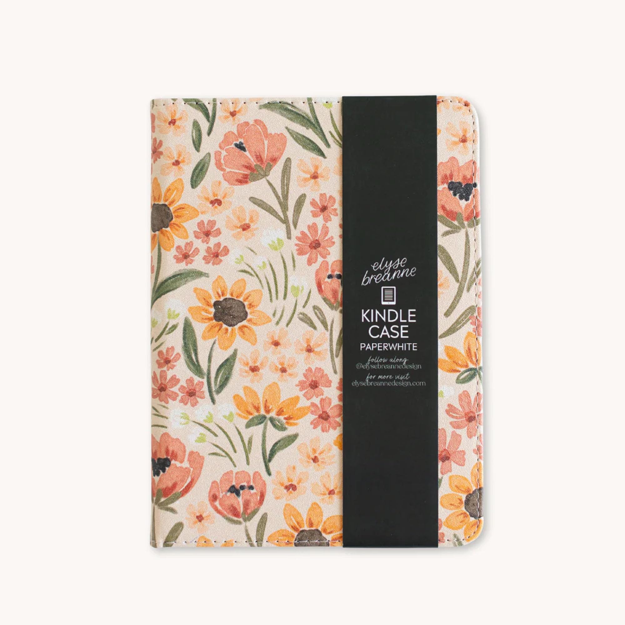 Elyse Breanne Design, Compatible con Paperwhite, lector Kindle de 11ª generación, carcasa de piel sintética, funda para dispositivo inteligente, correa de mano elástica, caballete para ponerse de pie