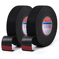 Vista 7 de HSTECH 8 rollos de cinta de tela para arnés de alambre, cinta de tela para arnés de cableado de altavoz, cinta adhesiva negra, para arnés de cables