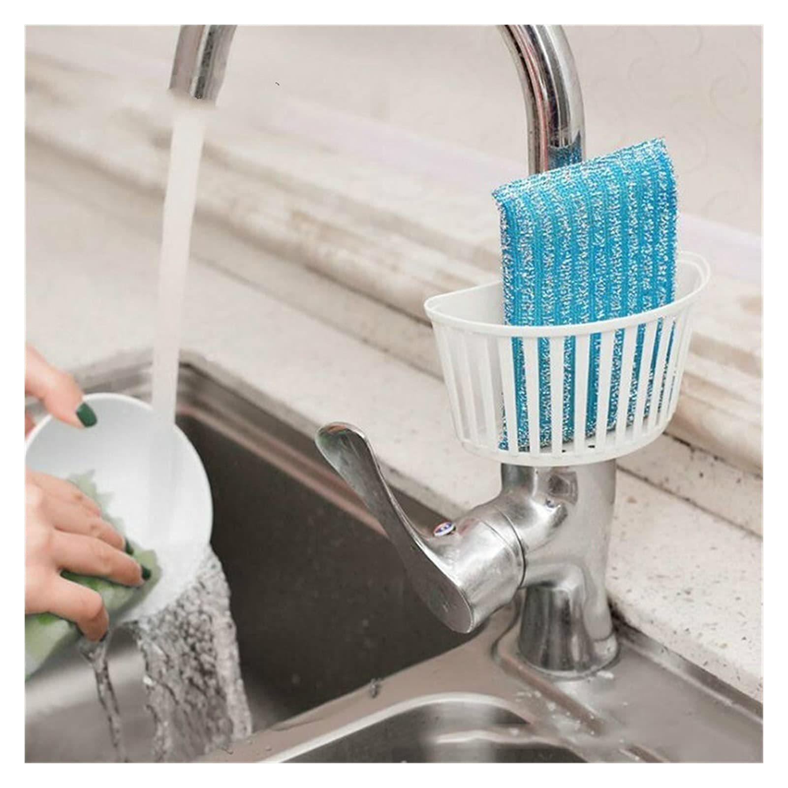 Panier passoire de cuisine – Égouttoir suspendu pour évier, passoire en plastique et nizer de rangement, porte-éponge, fournitures de cuisine, panier de drainage pour un nettoyage facile