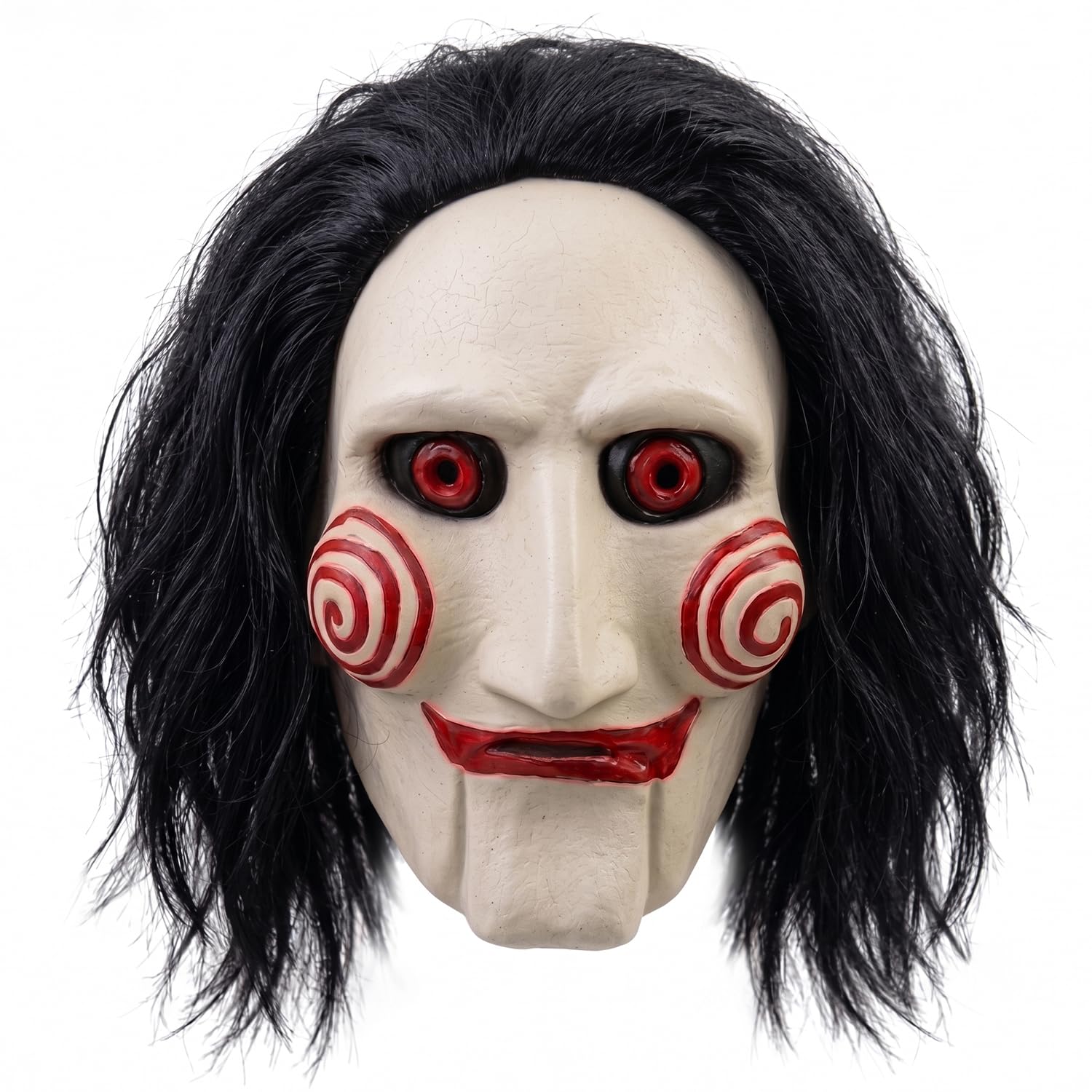 SC Products Sägemaske Halloween-Kostüme für Herren und Kinder, 100 % Naturlatex, Billy The Puppet, Puzzlemaske, Horrormasken, Puzzle-Kostüm, Billy Puppet, Halloween-Kostüm, Kinder, Herren, Jungen
