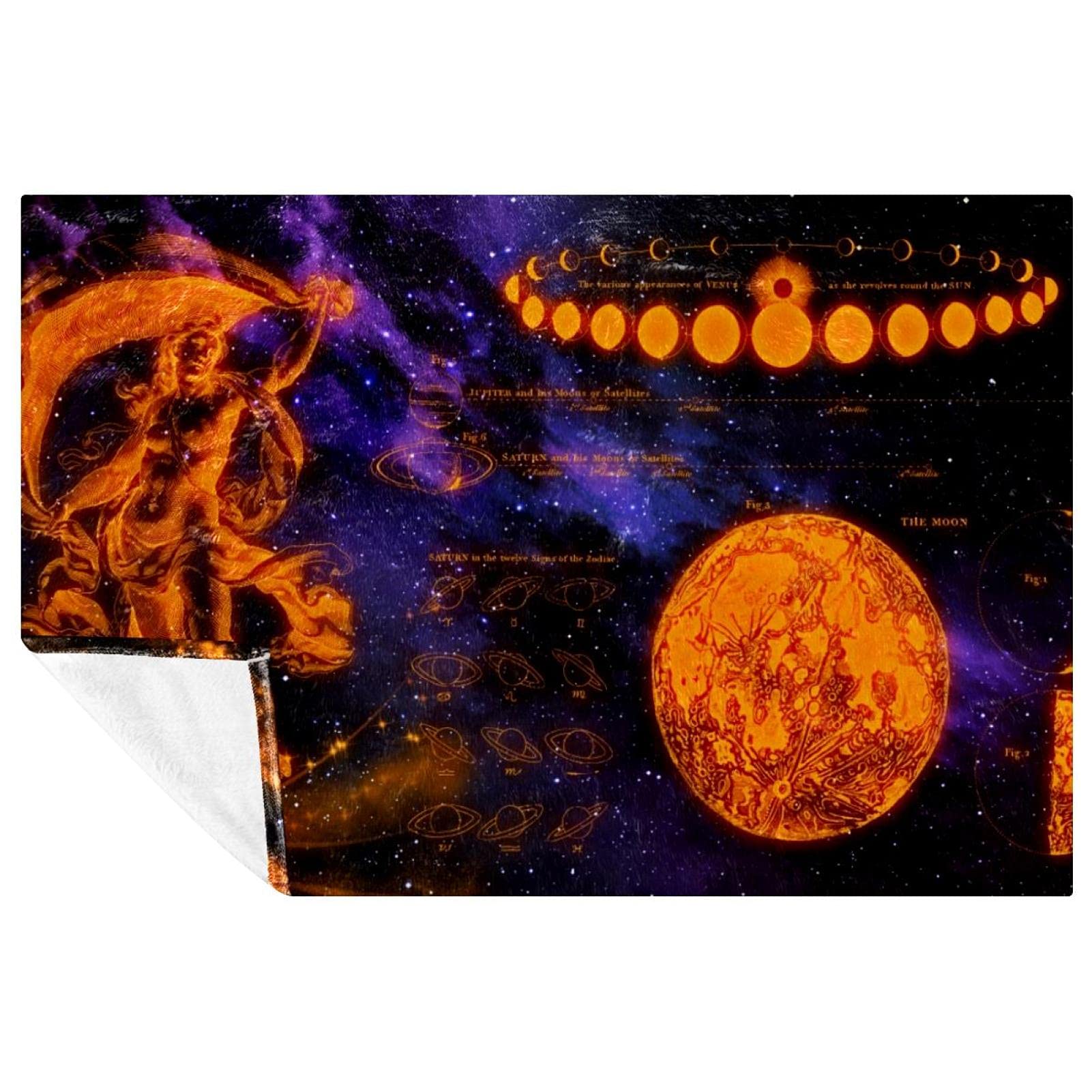 Couverture chaude imprimé planètes grand confort pour canapé et lit