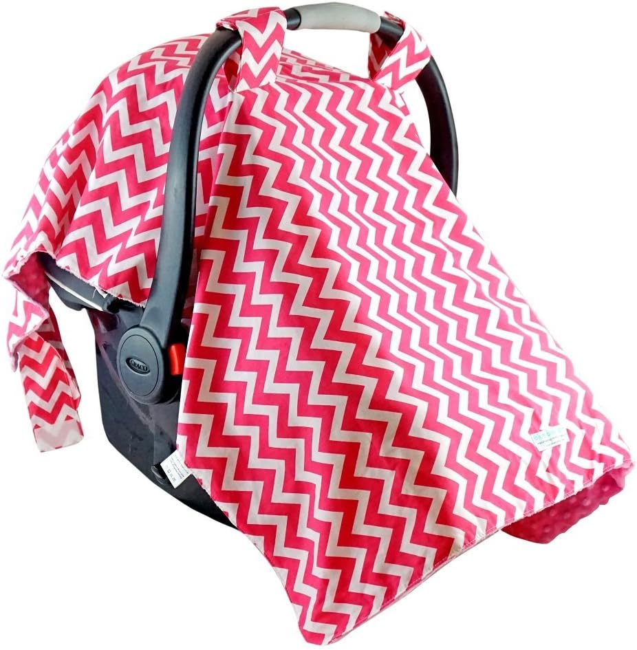 Blue Baby Bum Multipurpose Car Seat Canopy Zig Zag, Protective Cover Against Weather Conditions, Insects, Noise & More-Universal Fit with Strollers, Car Seats & Moses Baskets, Pink