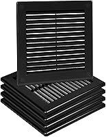 Vista 25 de Cubierta cuadrada de ventilación de aire de 4 x 4 pulgadas (tamaño exterior) - Deflector de ventilación de plástico blanco - Malla de pantalla