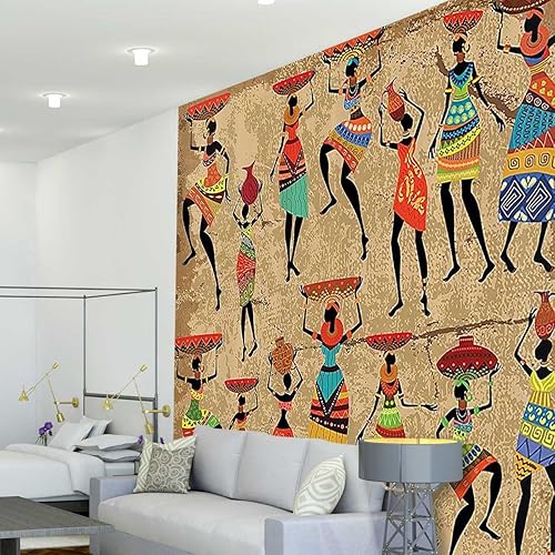 Miniatura 1 de ZYMECH Papel tapiz decorativo de historia afroamericana, papel tapiz decorativo para sala de estar, no necesita pegamento adicional (Ancho) 78.7