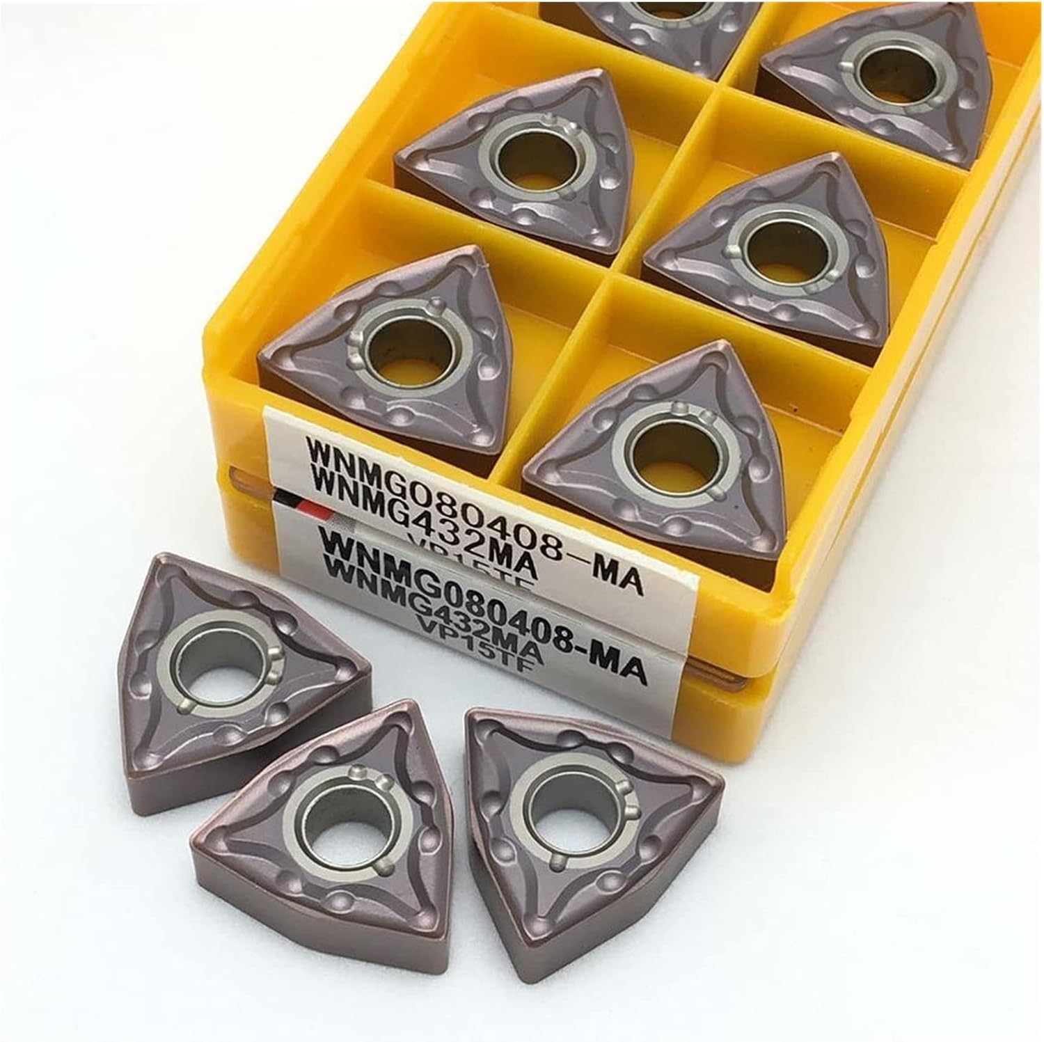 Carbide Tool Lathe Tools WNMG080404 WNMG080408 MA VP15TF UE6020 US735 Carbide Inserts Metal Turning Tools CNC Turning Inserts (Angle : WNMG080408 MA UE6020, Shank Diameter : 10PCS(1box))