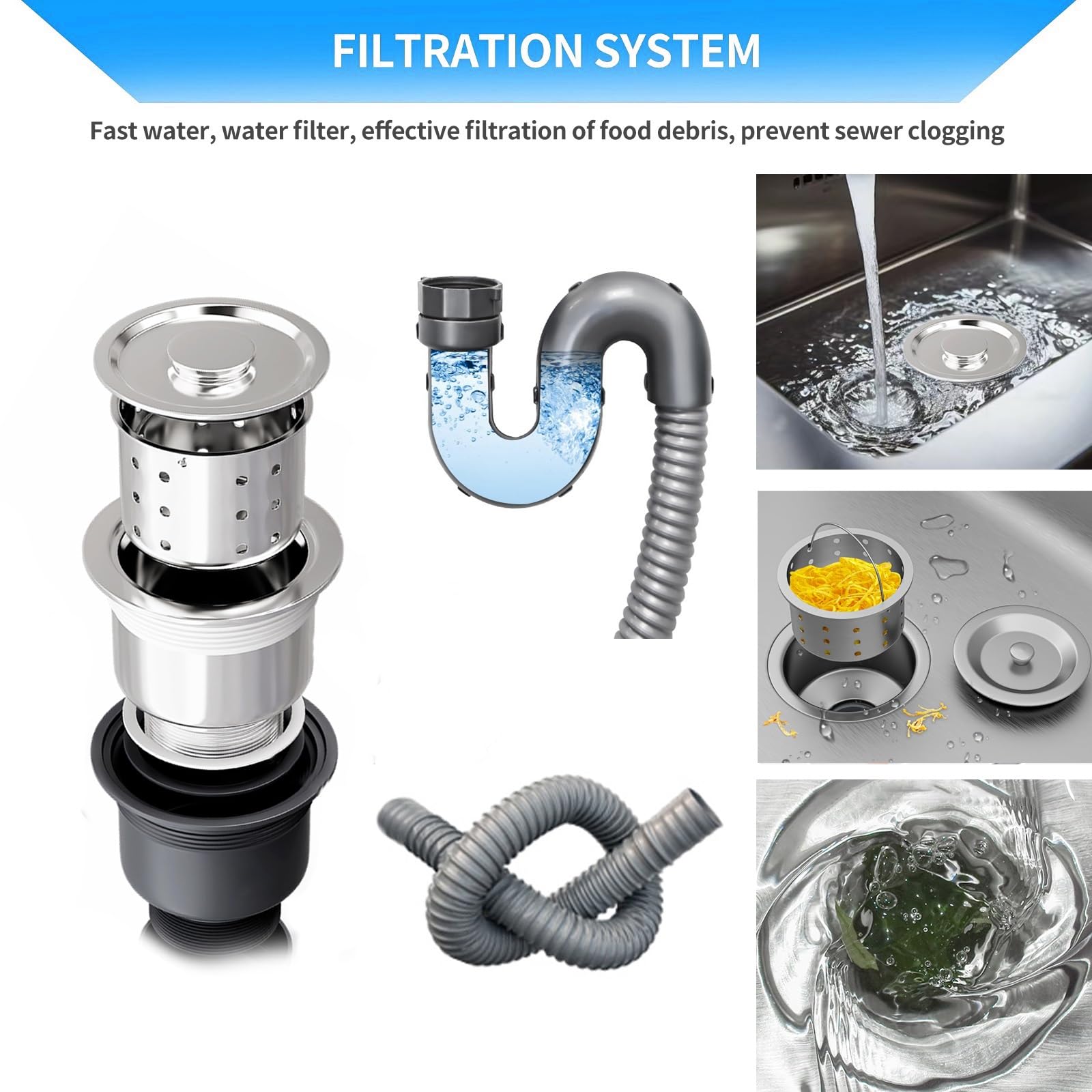 Évier de Jardin Extérieur Professionnel avec Chaud/froid Robinet et Support,Évier de Cuisine en Acier Inoxydable Sur Pied Avec Établi, Evier INOX 1 Bac avec Egouttoir,pour cuisines,Jardin