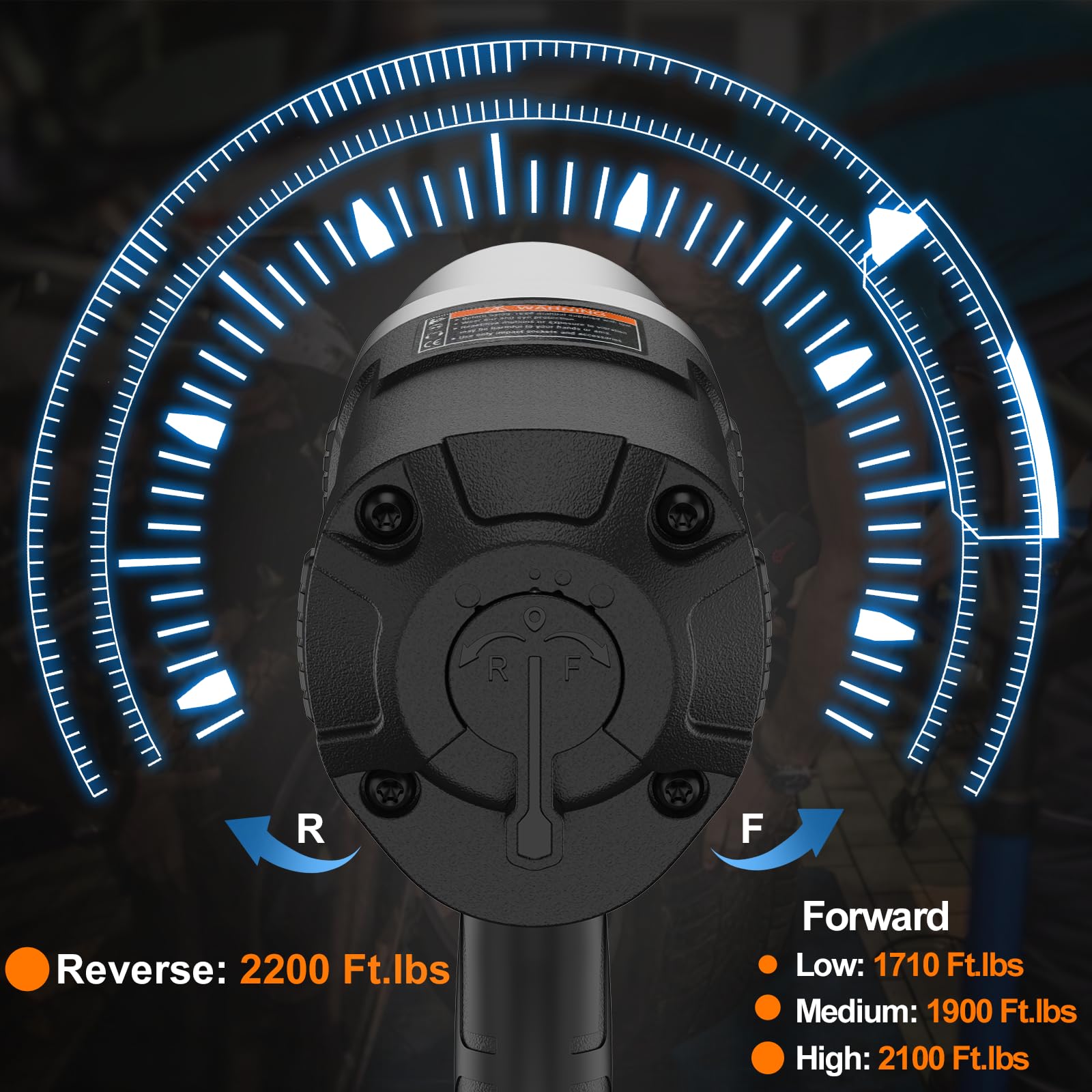 Trivd Frol Avvitatore pneumatico - Pistola pneumatica da 3/4 di pollice, fino a 2100 Ft.lbs, Avvitatore a percussione ad alta coppia da 6000 giri/min, Avvitatore pneumatico a doppio martello per