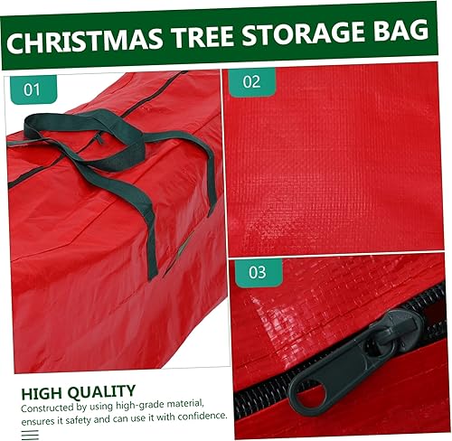Miniatura 6 de PRETYZOOM 1 bolsa de almacenamiento impermeable, bolsa de regalo, organizador con cierre de cremallera, bolsas para árbol de Navidad, almacenamiento