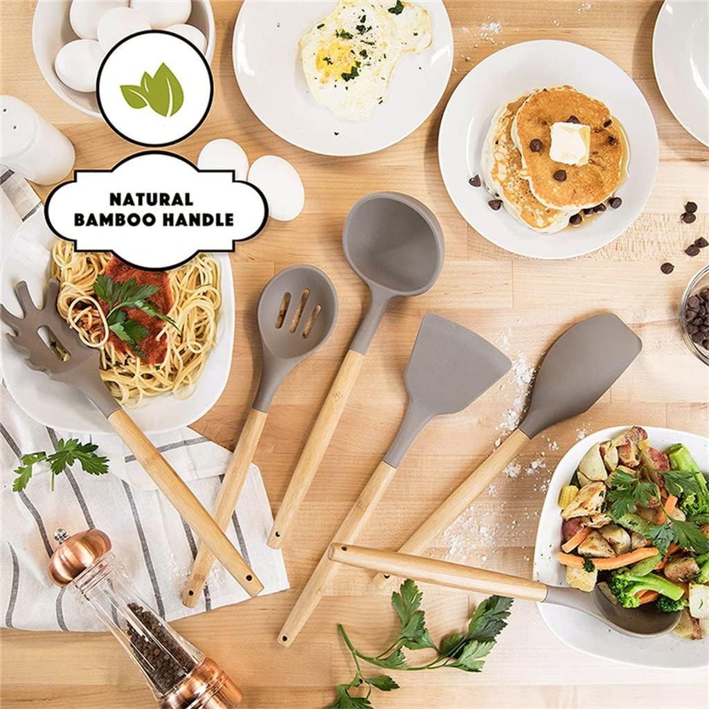 Silicone Kitchen Utensils Set Large Spoon Spatula Accessories Cooking Tools