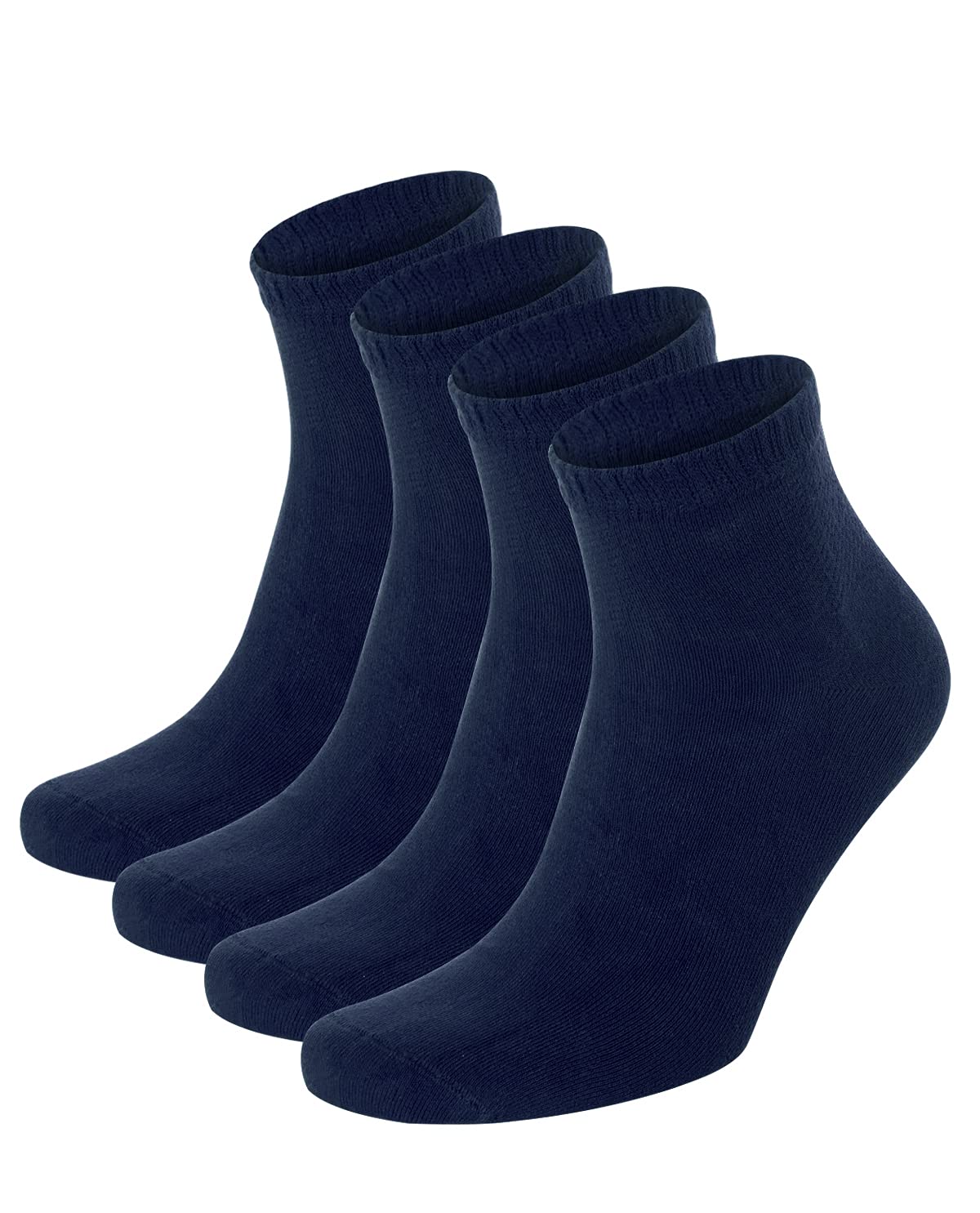 Mens & Women's Bamboo Diabetic Ankle Socks 4 Pack Loose Fit Wide Stretchy Seamless Toe Size 4-11 Navy One Size-image-6