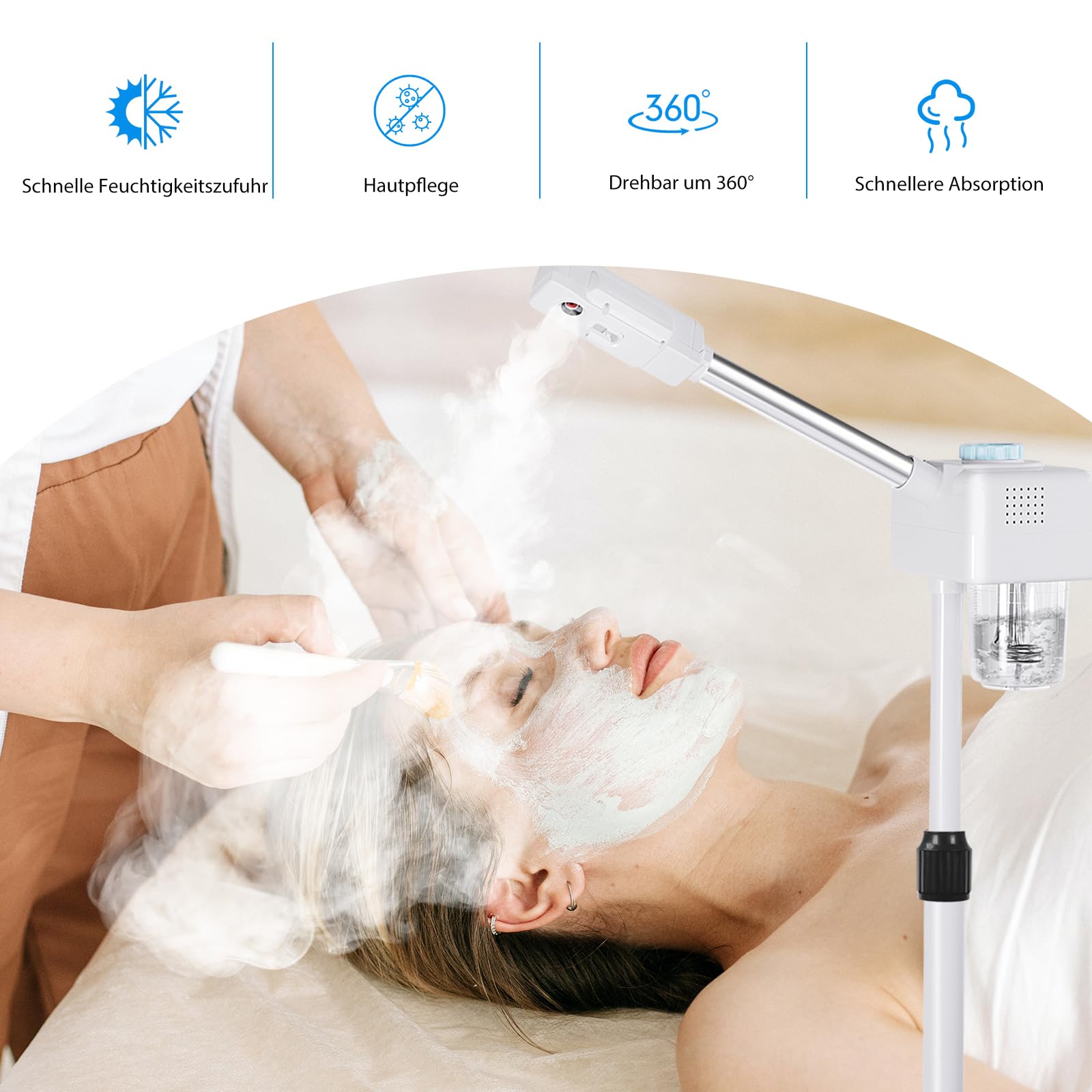 Vertikaler Gesichtsdampfer Heiß Facial Steamer Pflanzenextrakt Mist Spray Poren Reinigen Gesichtssauna Hautpflege Schönheit Instrument Home Schönheitssalon SPA Werkzeug