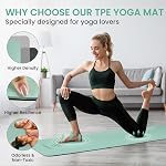 Overmont TPE Yoga Mat 1/3" Extra Thick Exercise Mat Non-Slip Workout Mat High Density Anti-Tear Pilates Mat for Stretching Fitness Home Gym, 72"x24"
