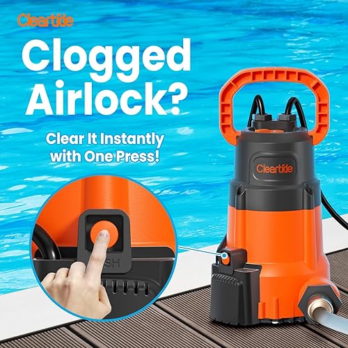 Miniatura 6 de Cleartide Bomba de sumidero sumergible, sensor de agua inteligente encendidoapagado automático, modo manualautomático, bomba de agua multiusos de 14